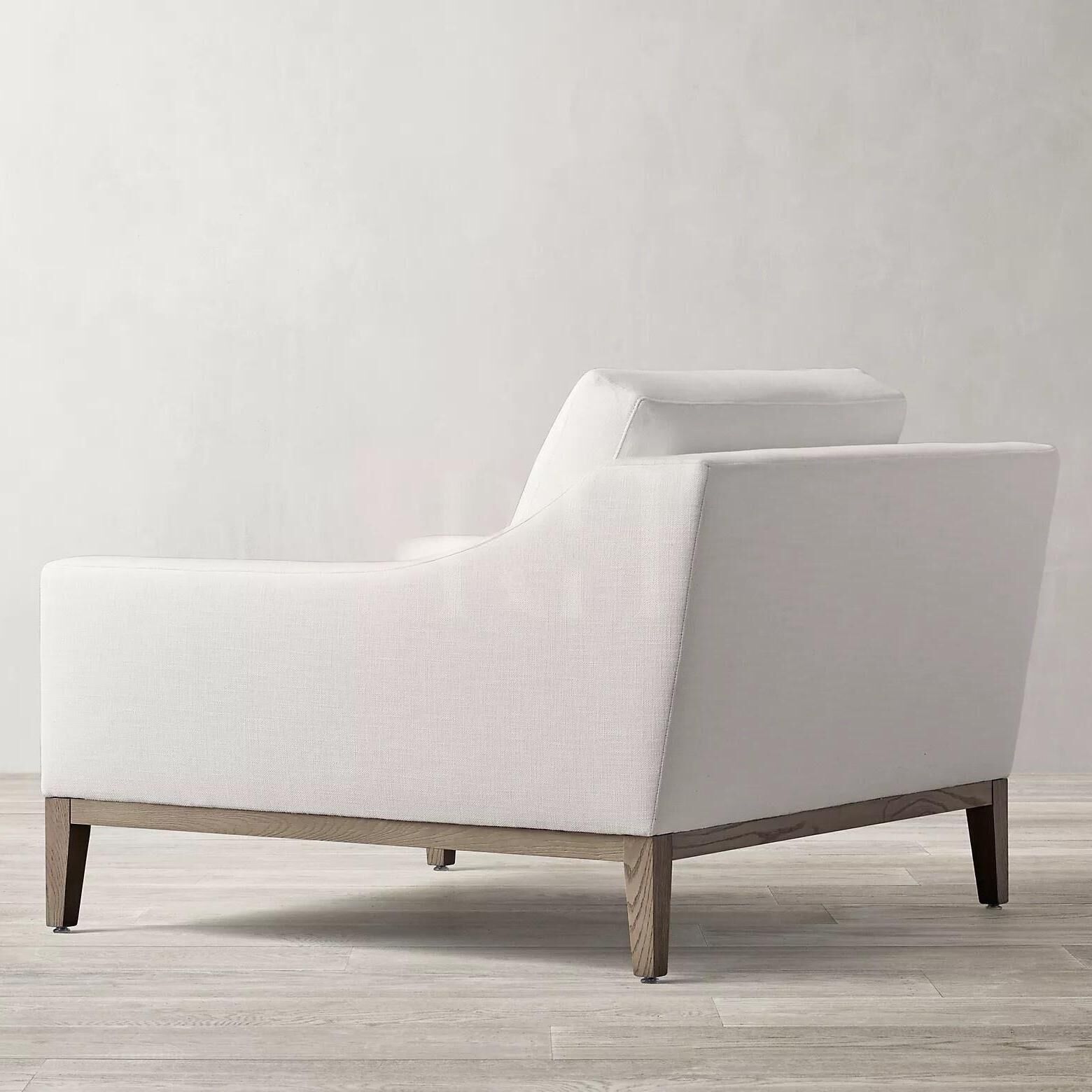 Luxury leisure accent armchair performance fabric upholstery solid oak frame, high‑resilience foam core with down feather mixed filling single sofa