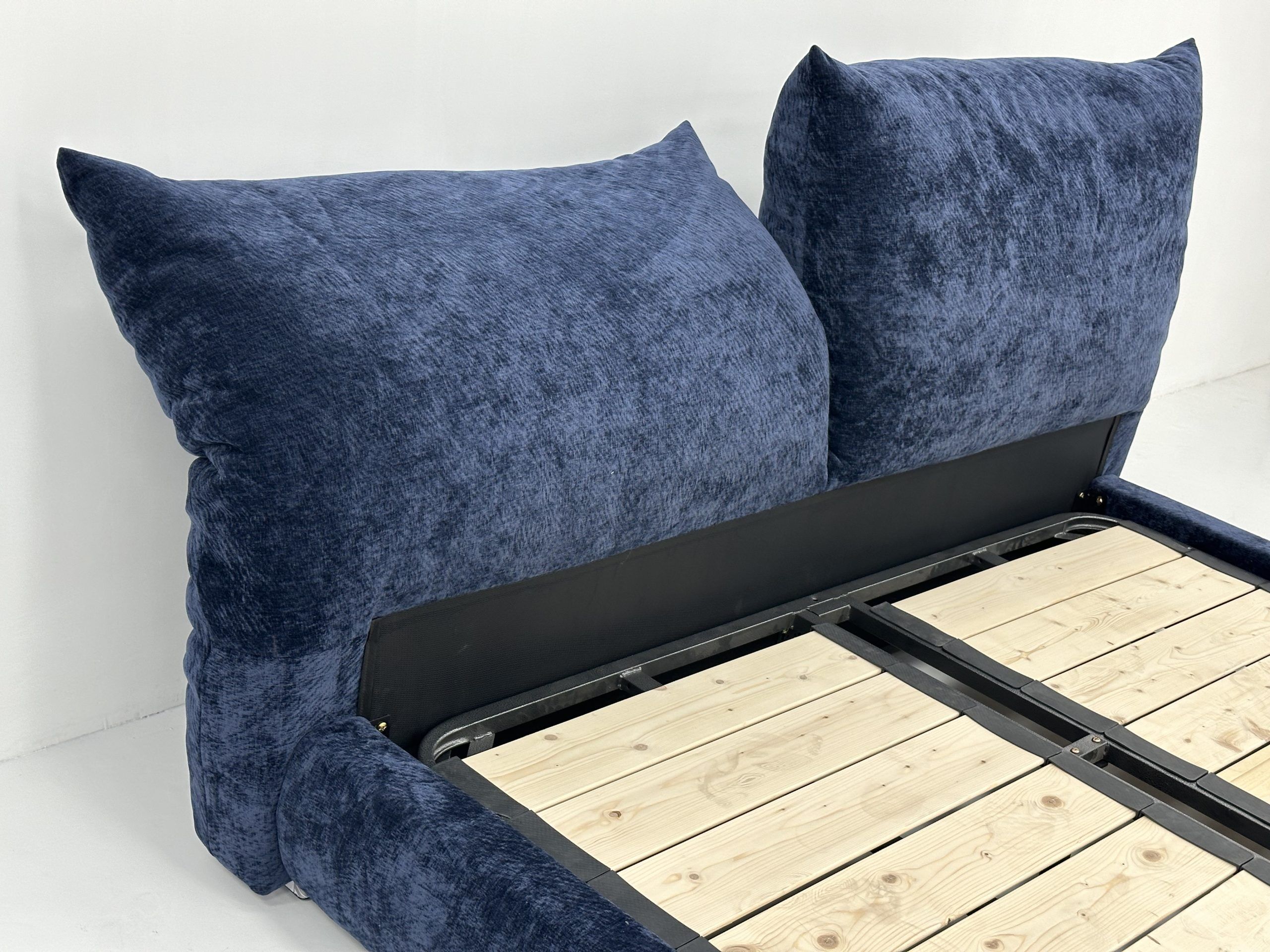 Top Grain Fabric Bed Frame with Wooden Base - Image 2