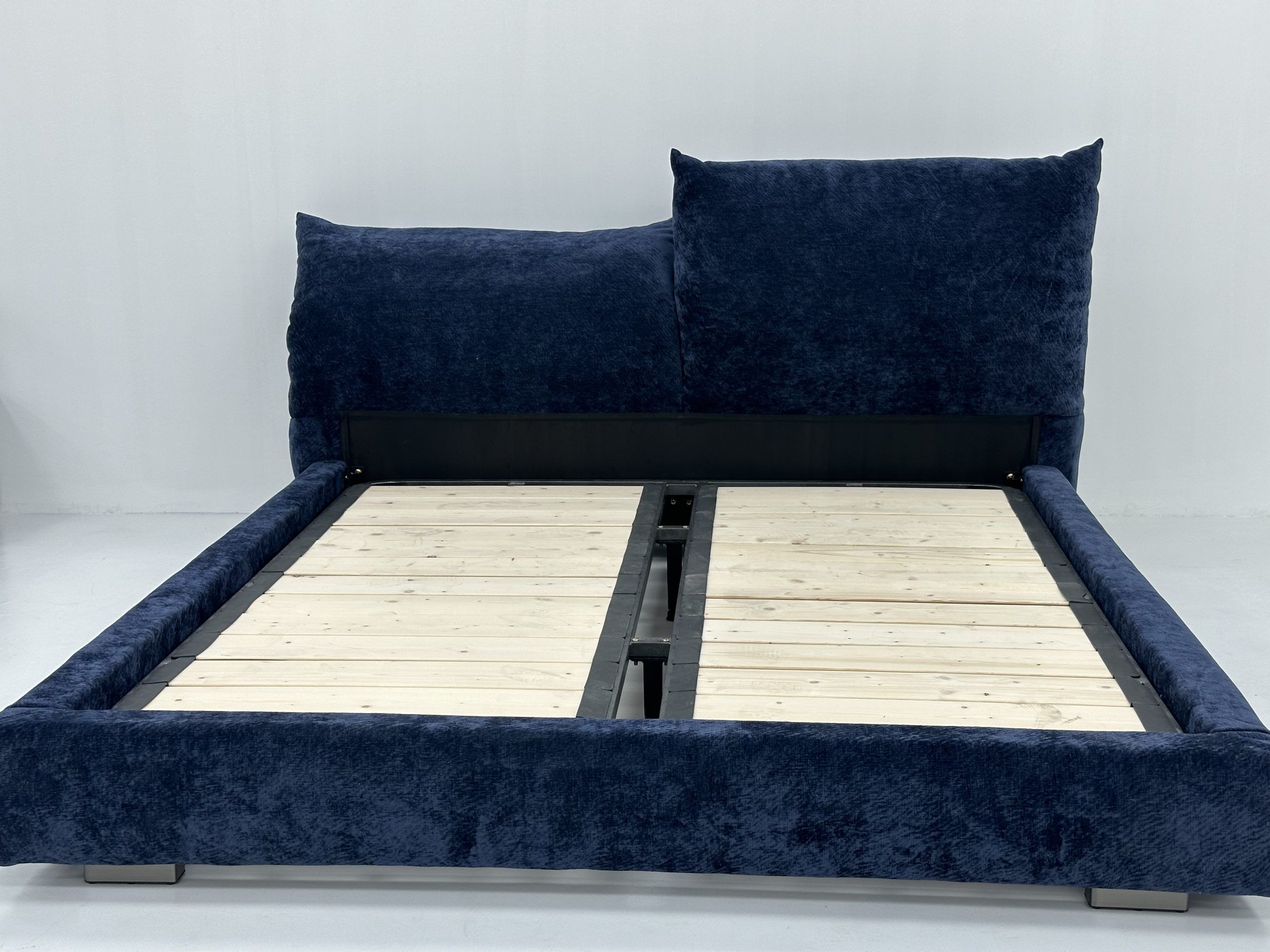 Top Grain Fabric Bed Frame with Wooden Base - Image 3