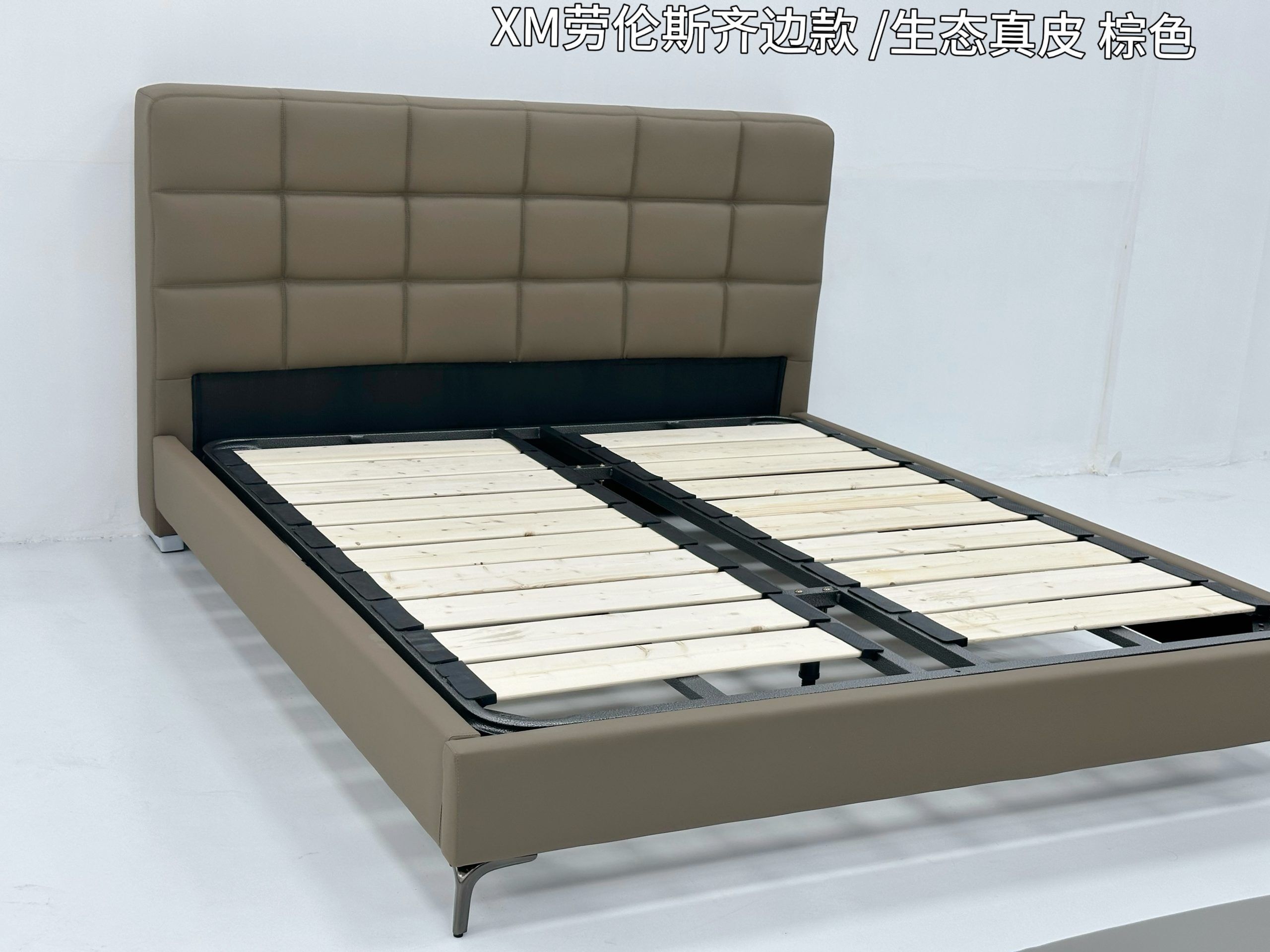 Modern Leather Bed Frame Queen Size - Image 2
