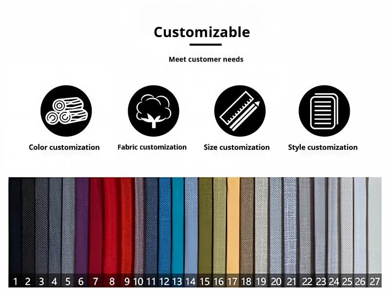 Custom fabric color options hotel sofa leather linen faux leather samples